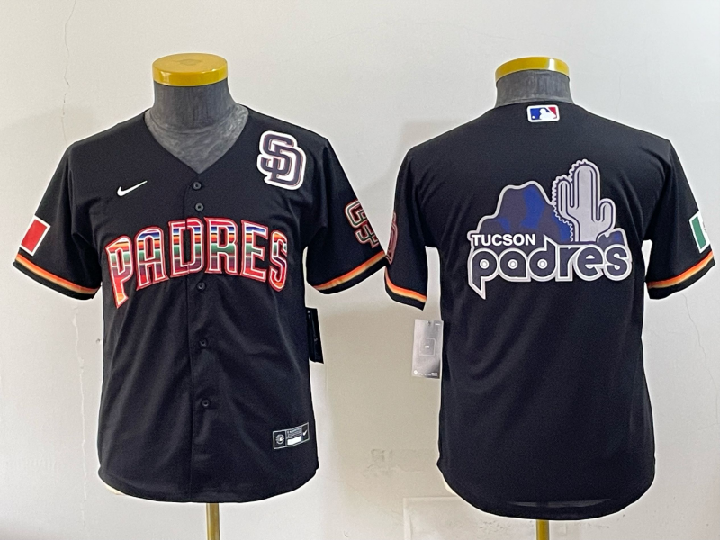 Youth San Diego Padres blank black Nike 2025 MLB Jersey 007->youth mlb jersey->Youth Jersey